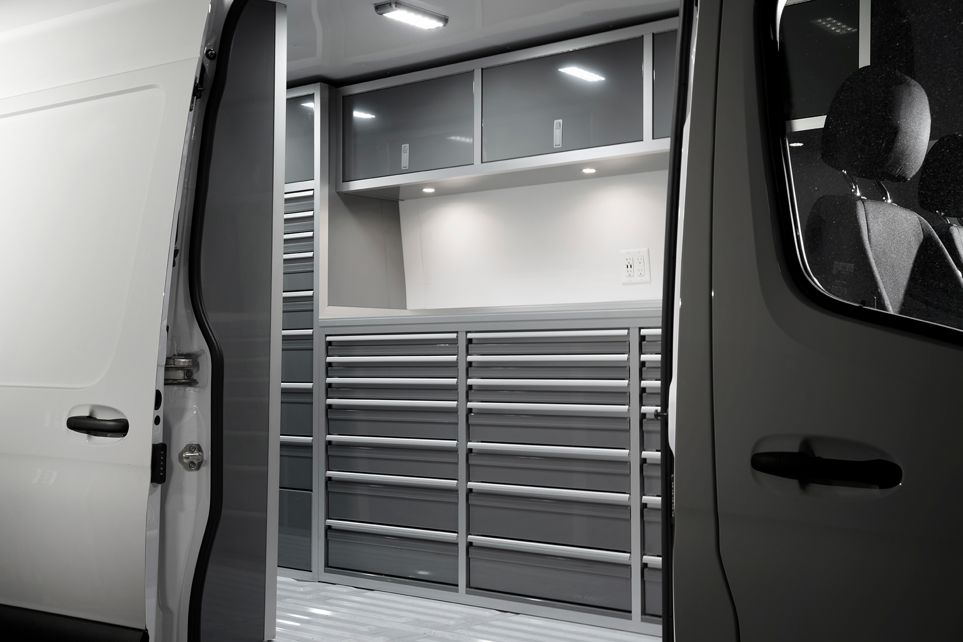 aluminum cabinet company mercedes sprinter gray cabinets
