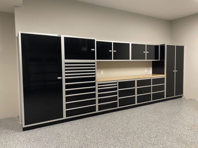 aluminum cabinet company garage wall black 2