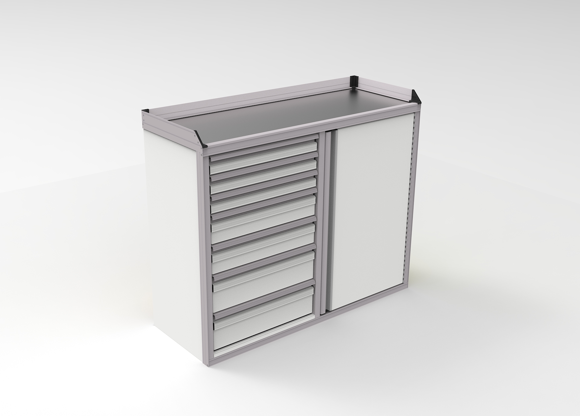 48"W x 24"D x 38"T Aluminum Base Cabinet