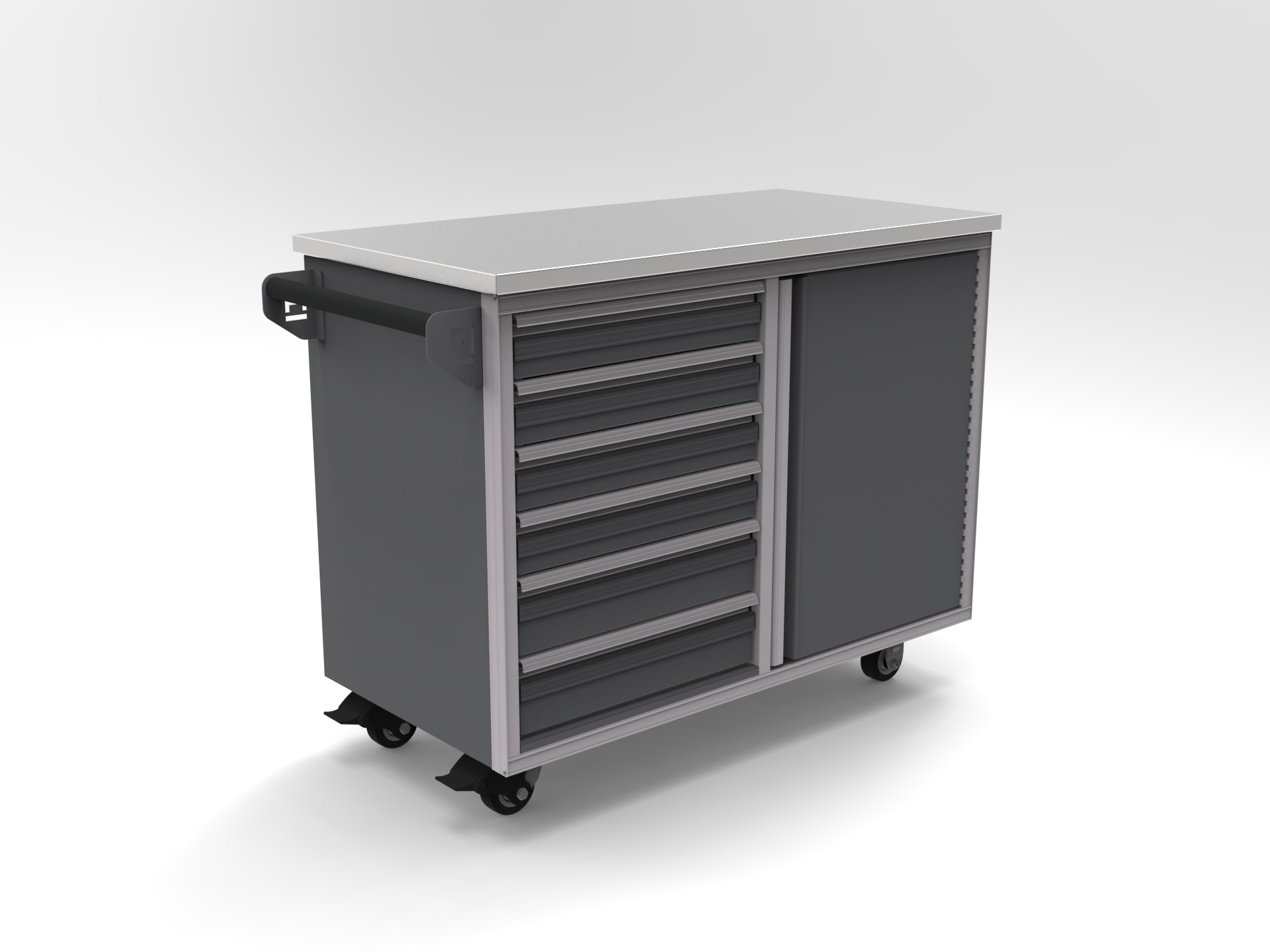 Aluminum Caster Cart 60x24x40 in workshop