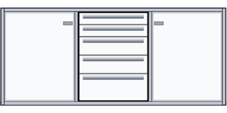 Base Cabinet with Center Drawers