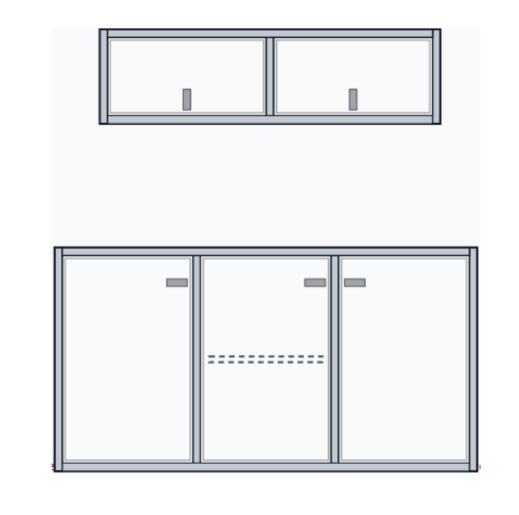 Base Cabinet with Shelf & Overhead Cabinet