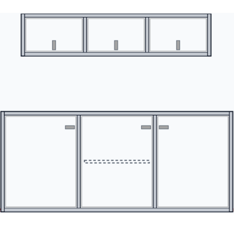 Base Cabinet with Shelf & Overhead Cabinet